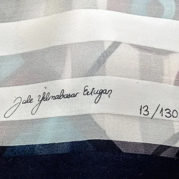 RARE Vintage Jale Yılmabaşar Ertugan Ltd Edition Vakko Silk Scarf